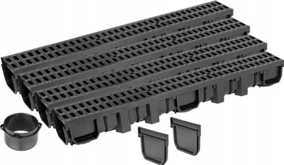 Produktbild von LINIENENTWÄSSERUNG H105 Kunststoffrost bis 1,5 Tonnen A15 SET 4m AQUER