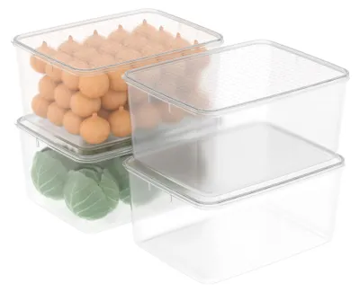 Zdjęcie produktu dla Omgoods - Zestaw 4 pojemników do przechowywania żywności, 10 litrów, do użytku w mikrofalówce i zamrażarce
