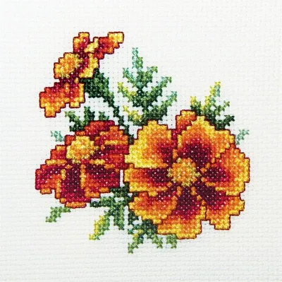 Obrázok produktu pre Výšivací set "Marigold", kód h243, model s číselným označením, 10x10 cm