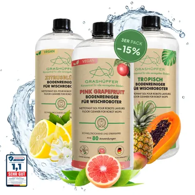 Produktbild von Duft - Trio - GRASHÜPFER® Bodenreiniger für Wischroboter