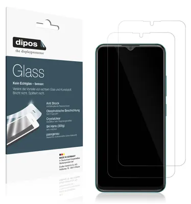 Produktbild von 2x Schutzfolie für ZTE Blade A34 - Anti-Shock 9H Folie dipos Glass Kunststoffglas