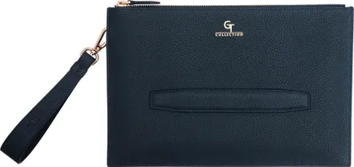 Produktbild von GT Collection | Handgefertigter Echtes Leder Clutch Herren Handtasche mit goldenen Details | geliefert in Geschenkbox