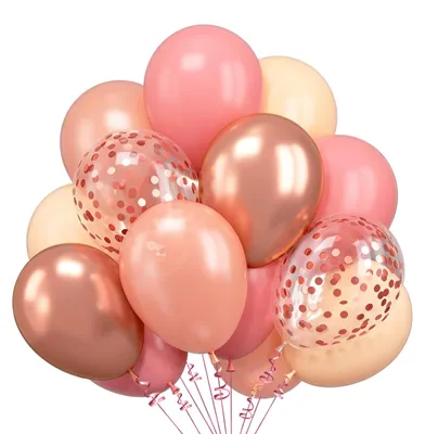 31 roségoldene Glitzerballons, rund, 31 Stück