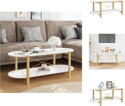 Immagine prodotto di vidaXL Tavolino bianco 110x48x40 cm in legno - Tavolini da caffè