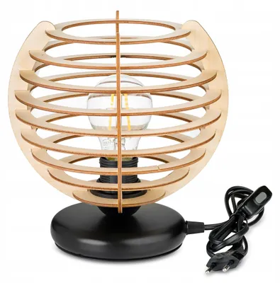 Obrázek produktu pro LED-ONE Lampa stołowa drewniana loft nocna E27