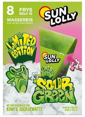 Produktbild von Sun Lolly Wassereis Sour Green 8er