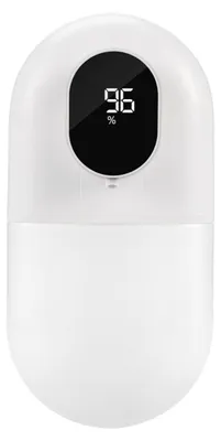 Image de INF Distributeur de savon moussant mural sans contact avec capteur infrarouge, affichage numérique humidité/température et indicateur de batterie, 1200mAh, ABS Blanc
