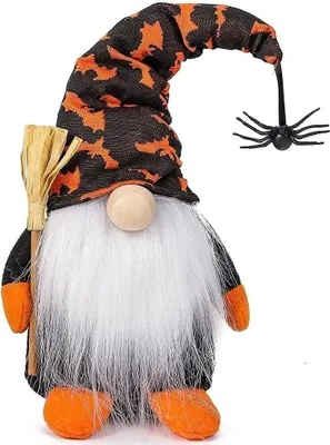 Produktbild von Gesichtsloser Zwerg aus Samt, Halloween-Zwerg, Herbst-Elf, handgefertigte Charakter-Figur mit Bart