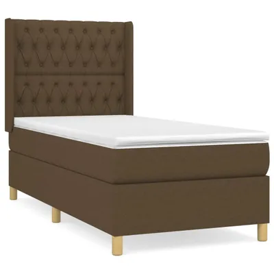 Produktbild von Boxspringbett mit Matratze Dunkelbraun 90x200 cm Stoff