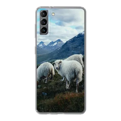 Produktbild von MuchoWow® Handyhülle Schutzhülle Hülle für Samsung Galaxy S21 Plus Schafe - Natur - Berge Silikon Softcase Handy Hülle - Handy-Tasche
