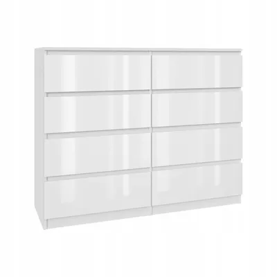 Produktbild von Kommode AVEN 120cm 8 Schubladen weiß lackiert, Wohnzimmerschränke, Schubladenschränke