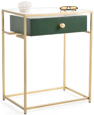 Immagine prodotto di Elegante consolle con cassetto verde e cornice dorata