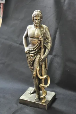 Produktbild von Statue Büste Eskulap mit Schlange Apotheke Arzt Skulptur Skulpuren Figuren 0042