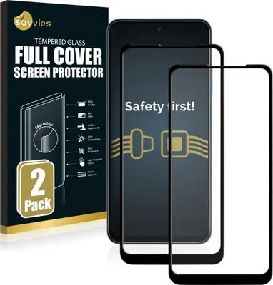 Produktbild von 2x Savvies Xtreme Glass 2.5D Full Cover Panzer-Displayschutz für Xiaomi Redmi Note 11 (schwarz)