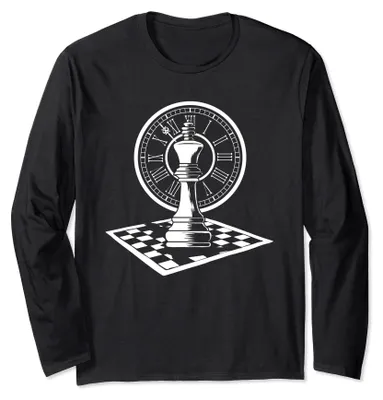 Produktbild von Schach Uhr Figur Schachbrett - Spieler Schachmatt Schach Langarmshirt