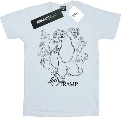Produktbild von Disney - "Lady And The Tramp" T-Shirt für Damen BI18058 (S) (Weiß)