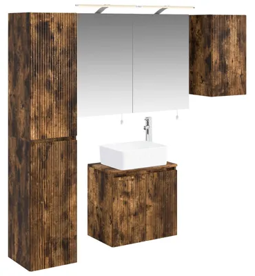 Obrázok produktu pre Sada kúpeľňových skriniek vidaXL, 5 ks, dub údený, 50 x 14,5 x 70 cm