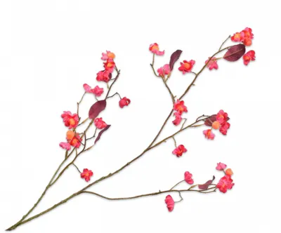 Produktbild von Silk-ka Kunstblume-Seidenblume-Kunstzweig Beerenzweig Rot-Rosa 93 cm