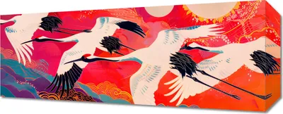 Produktbild von Bild 50x20cm Flug auf dem Kranichweg