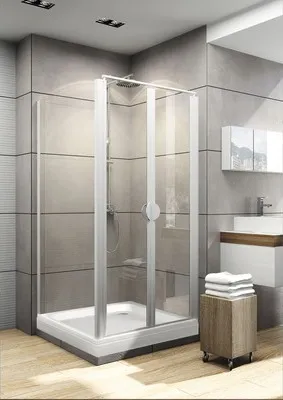 Produktbild von Pendeltür inkl. Seitenwand SCHULTE Sunny ExpressPlus 90x90 cm Klarglas Profilfarbe aluminium