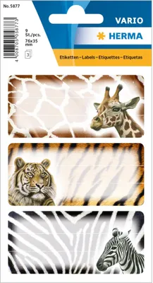 Immagine prodotto di HERMA Buchetiketten "Afrikanische Tiere", 76 x 35 mm