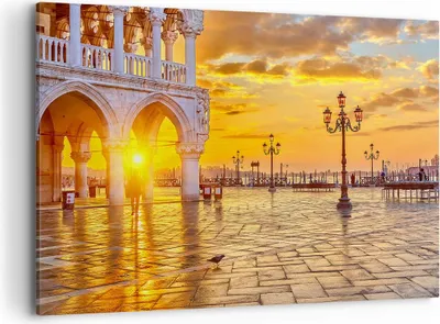 Produktbild von Bild auf Leinwand - Leinwandbild - Venedig Stadt - 100x70cm - Wand Bild - Wanddeko - Wandbilder - Leinwanddruck - Bilder - Kunstdruck - Wanddekoration - Leinwand bilder - Wandkunst - AA100x70-3665