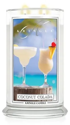 Immagine prodotto di Candela profumata Kringle Candle Coconut Colada, grande, con due stoppini (624 g)