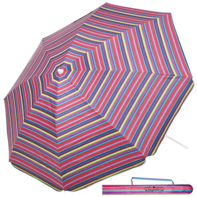 Image de Kingsleeve Parasol inclinable Parasol de jardin avec protection UV50+ Parasol de plage réglable 180 cm multicolore