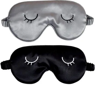 Productafbeelding van Slaapmasker, 2 stuks, zacht, lichtdicht, verstelbaar, zwart/grijs