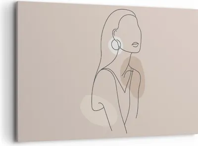 Produktbild von Bild auf Leinwand - Leinwandbild - Einteilig - Stück Linie Frau - 120x80cm - Wand Bild - Wanddeko - Wandbilder - Leinwanddruck - Bilder - Wanddekoration - Leinwand bilder - Wandbild - AA120x80-4766