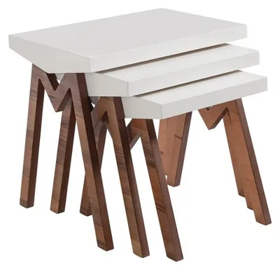 Produktbild von Blumenständer Beistelltische Holztische Set Beistelltisch Tisch Couchtisch 3tlg.