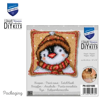 Produktbild von Vervaco Knüpfkissenpackung Pinguin