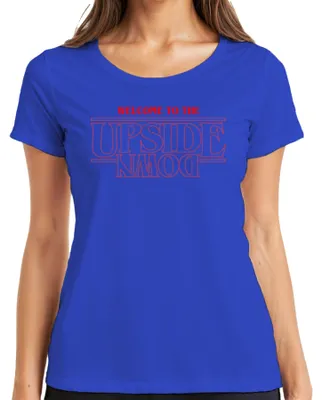 Obrázek produktu pro WELCOME TO THE UPSIDE DOWN Stranger Horror 80. léta Retro Demogorgon dámské tričko, černá, XL