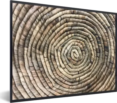 Produktbild von MuchoWow® MuchoWow® Gerahmtes Poster Kreis - Schilf - Korb 80x60 cm - Poster mit zchwarzem Bilderrahmen - Schwarzem - Mit Gestell