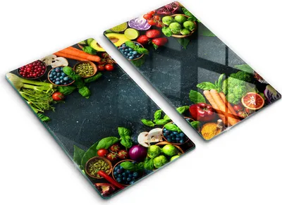 Produktbild von Abdeckung Glas - Küchenabdeckung - 2x30x52 cm - Abdeckplatte -Frisches Gemüse