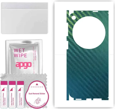 Produktbild von apgo Rückseite + Seiten Schutzfolie, Skin, kompatibel mit Oppo Find N3, Hinten Displayschutzfolie aus Vinylfolie, kratzfest, einfache Montage - Kohlenstoff-Chamäleon CAKA1