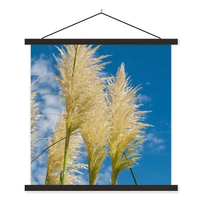 Produktbild von MuchoWow® Textilposter Pflanzen - Pampasgras - Luft 60x60 cm mit schwarzem Rahmen - Posteraufhänger