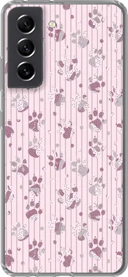 Produktbild von MuchoWow® Handyhülle Schutzhülle Hülle für Telefoonhoesje Samsung Galaxy S21 FE Hund - Rosa - Muster - Lila - Mädchen - Kinder - Kinder Silikon Softcase Handy Hülle - Mobiltelefonhülle