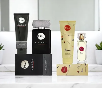 Produktbild von 4 tlg.Duft & Pflegeset Miro CABAL EdT 75 ml + Shower Gel  250 ml + Miro FEMME EdP 50 ml + Shower Gel 250 ml