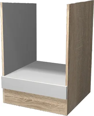 Produktbild von Herdumbauschrank ohne Arbeitsplatte - 60 cm breit - Hochglanz Weiß Sonoma Eiche – Valencia