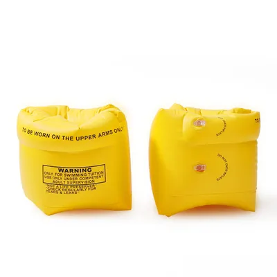 Imagen del producto de Flotadores de PVC para niños, seguros y cómodos, equipo de natación, color amarillo