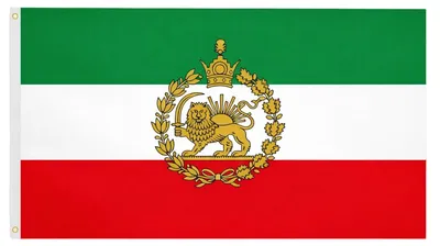 Produktbild von Iranische Flagge mit Löwen und Sonne, historische Flagge für Garten und Veranstaltungen, 90 x 150 cm