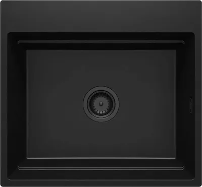 Zdjęcie produktu dla Zlewozmywak Granitowy Magnetyczny Nero Matowy 560x520 mm, 1-Komorowy, Odporny na Przebarwienia i Wysoką Temperaturę