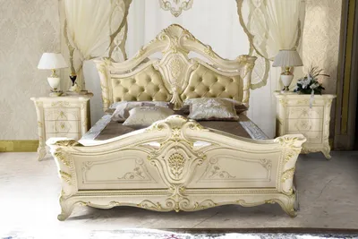 Produktbild von Klassisches Bett Luxus Chesterfield Holz Schlafzimmer Hotel Barock Möbel Betten
