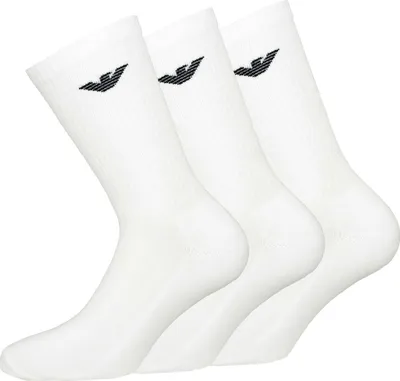 Immagine prodotto di EMPORIO ARMANI Calzini medio-alti da uomo (confezione da 3) Bianco/Bianco Taglia Unica