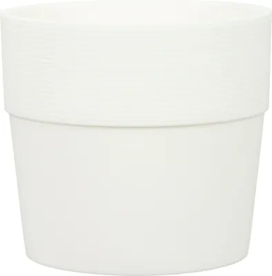 Produktbild von Scheurich Groove 25, Blumentopf/Pflanzkübel, rund,  aus Kunststoff Farbe: Bianco, 24,5 cm Durchmesser, 22,5 cm hoch, 7,7 l Vol.