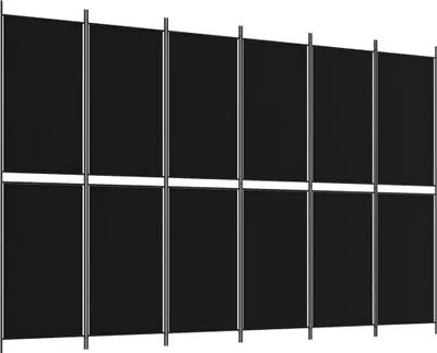 Obrázok produktu pre vidaXL 6-dielne paraván čierny 300x200 cm látka