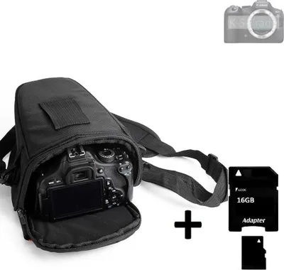 Produktbild von K-S-Trade Schultertasche kompatibel mit Canon EOS R6 Mark ll Colt Kameratasche für Systemkameras DSLR DSLM SLR, Bridge etc., + 16GB Speicherkarte