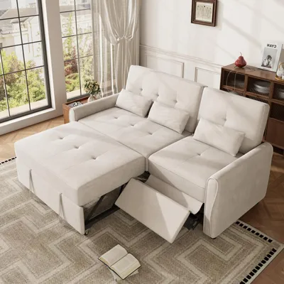 Produktbild von STILVORA Schlafsofa für 3 Personen mit ausziehbarer Liegefläche, Sofabett mit Schlaffunktion, Schlafcouch mit 3-fach verstellbarer Rückenlehne