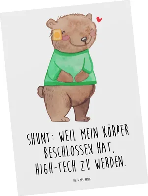 Produktbild von Mr. & Mrs. Panda Postkarte Bär Shunt - Weiß - Geschenk, bildkarte, Ansichtskarten, Postkarten, Grußkarte, Fotokarte